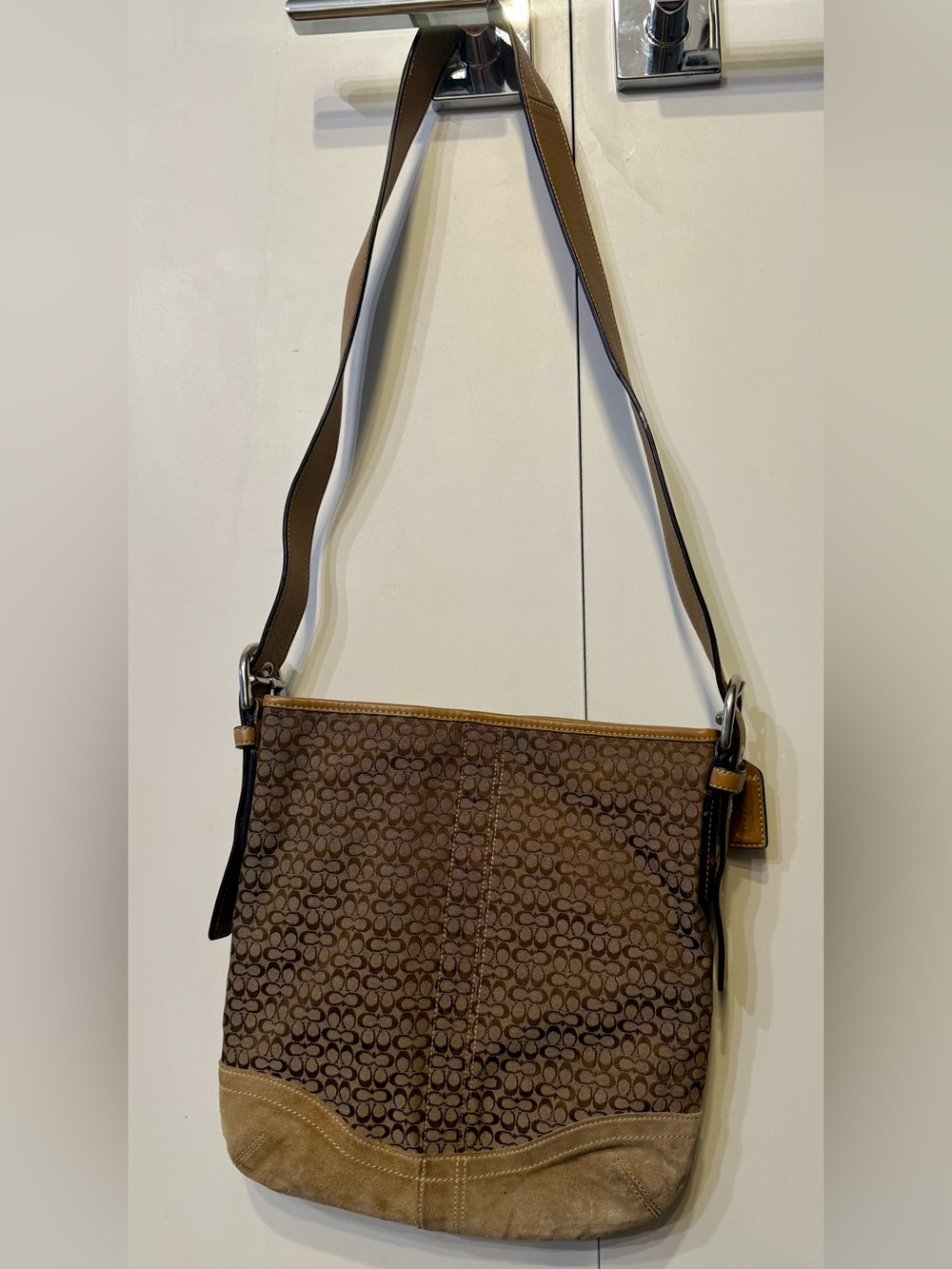 Coach Signature-Print Mini C Crossbody Shoulder Bag 2008. EUC